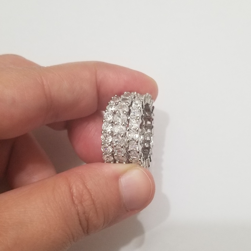 3Pc sterling silver Eternity Band - Picture 2 of 7